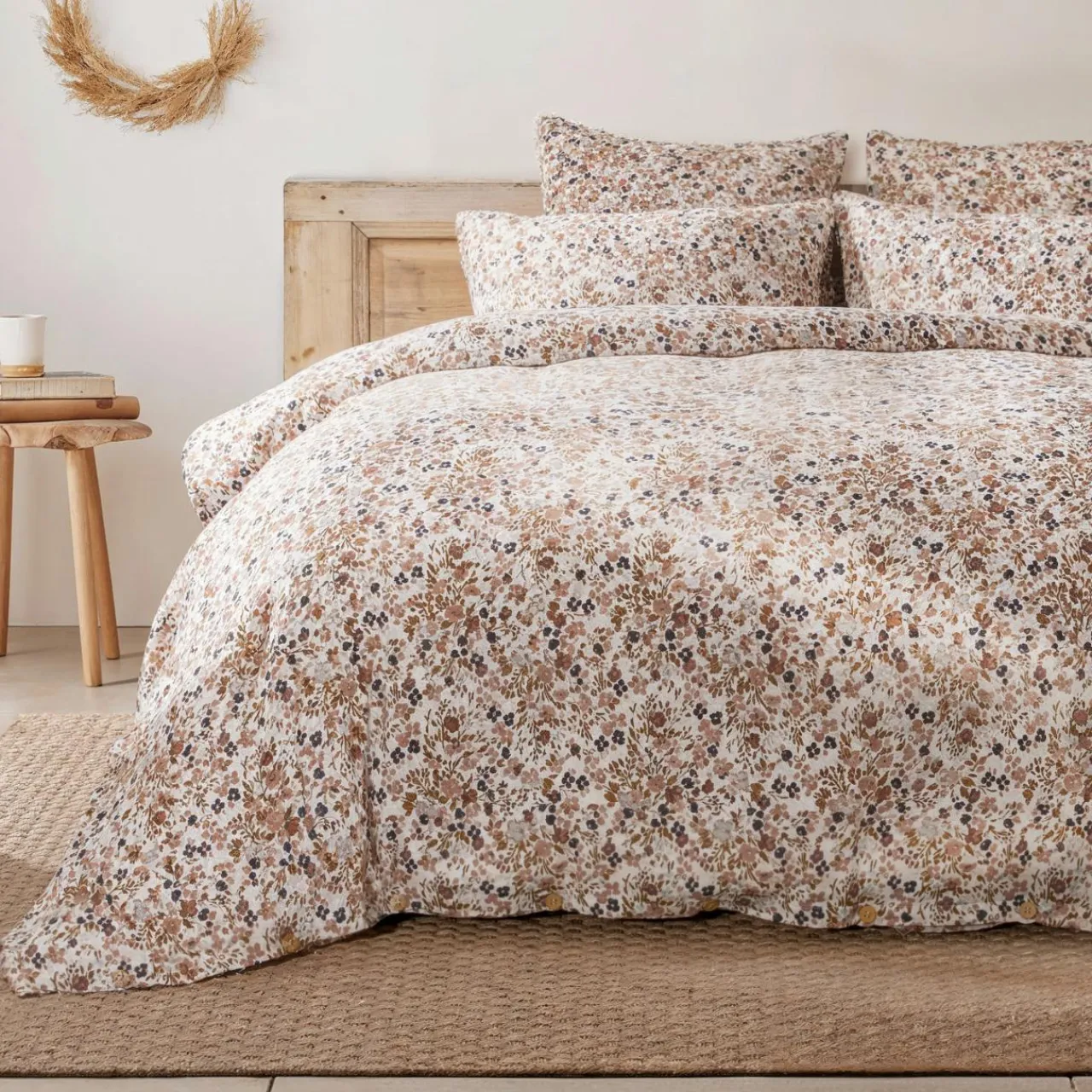 Housse De Couette|EMINZA Housse de couette gaze de coton (200 x 200 cm) Constance pampa Beige