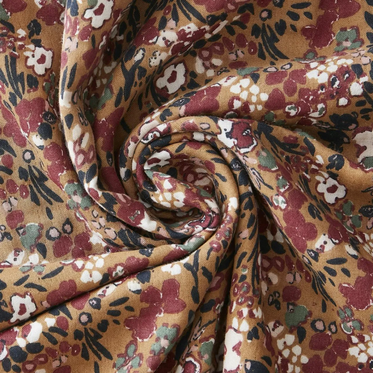 Housse De Couette|EMINZA Housse de couette gaze de coton (240 x 220 cm) Constance Camel