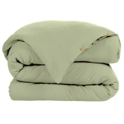 Housse De Couette|EMINZA Housse de couette gaze de coton (140 x 200 cm) Gaïa Vert tilleul