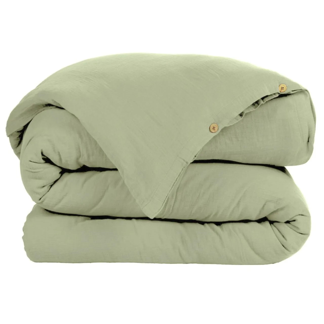 Housse De Couette|EMINZA Housse de couette gaze de coton (140 x 200 cm) Gaïa Vert tilleul