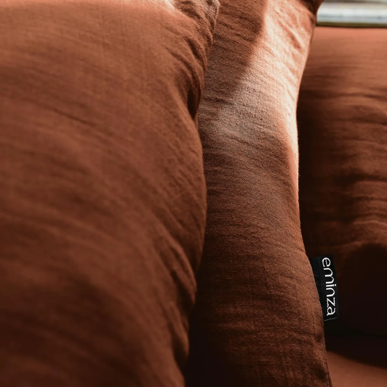 Housse De Couette|EMINZA Housse de couette gaze de coton (200 x 200 cm) Gaïa Terracotta