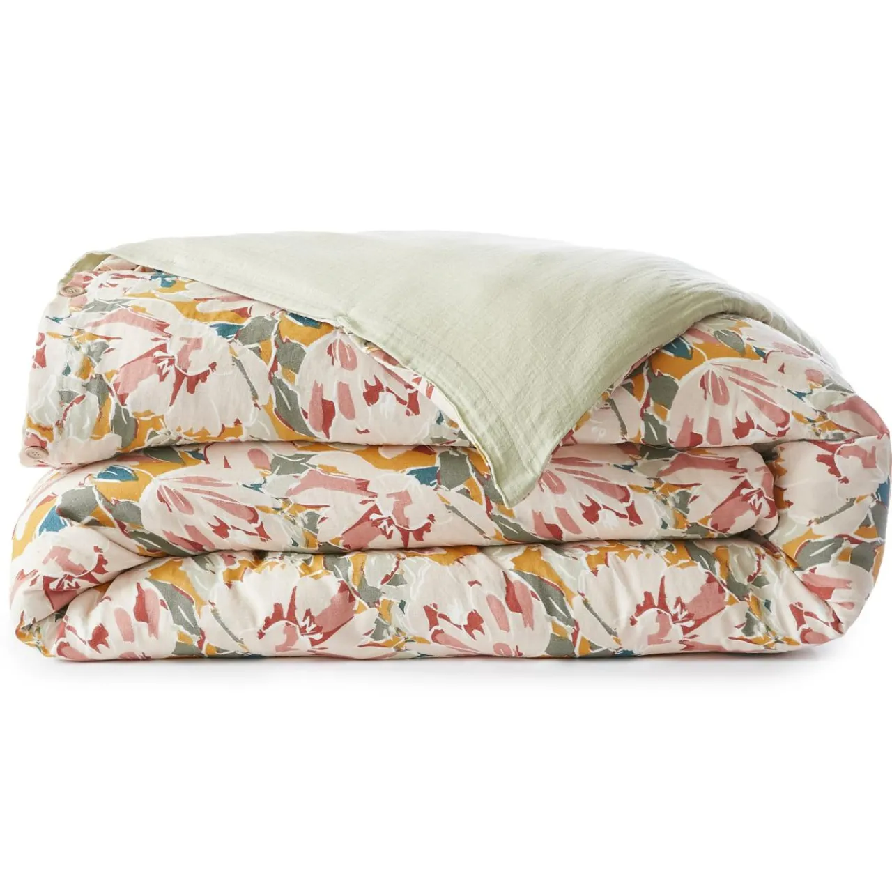 Housse De Couette|EMINZA Housse de couette gaze de coton (200 x 200 cm) April Multicolore