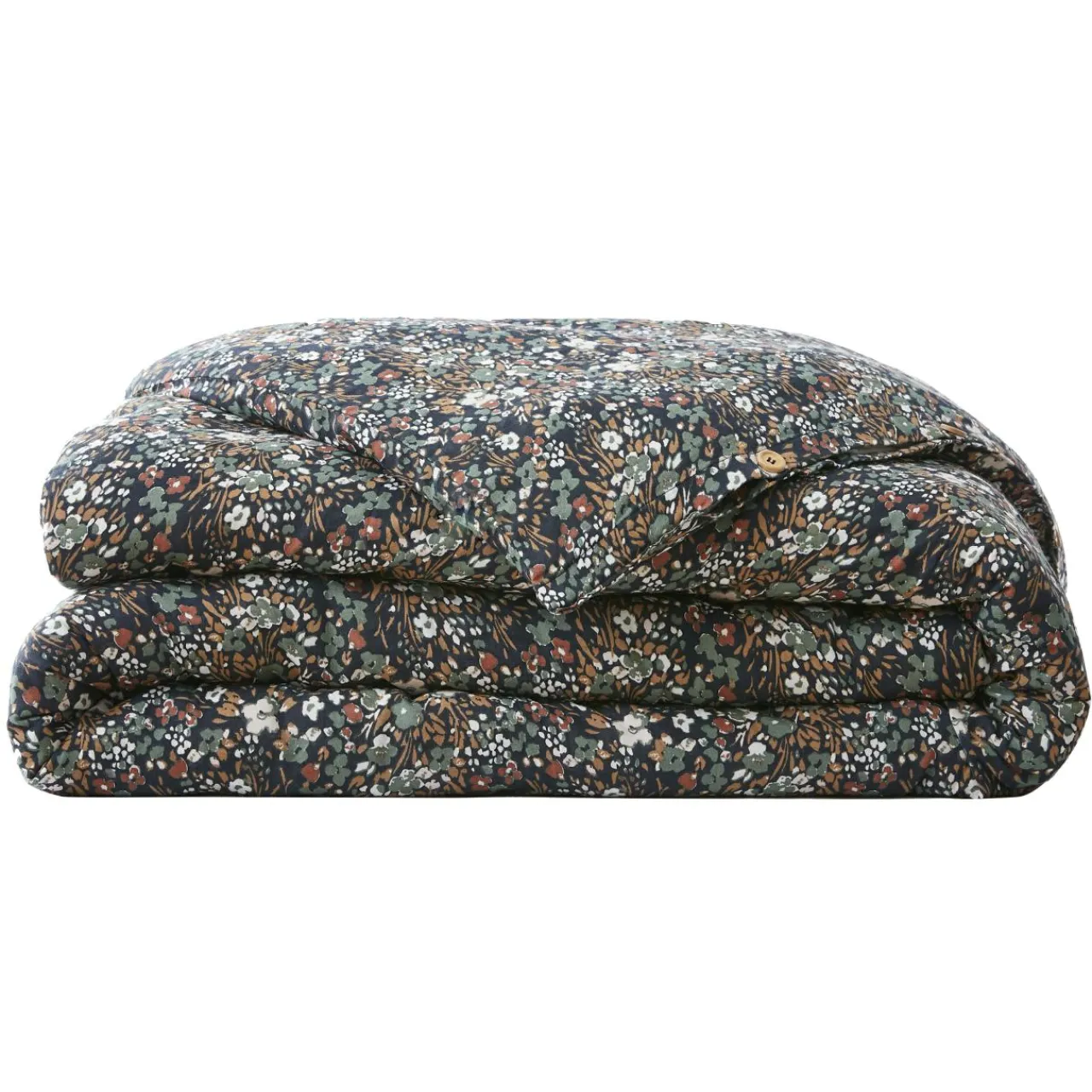 Housse De Couette|EMINZA Housse de couette gaze de coton (140 x 200 cm) Constance Bleu nuit