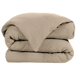 Housse De Couette|EMINZA Housse de couette gaze de coton (140 x 200 cm) Gaïa Ficelle