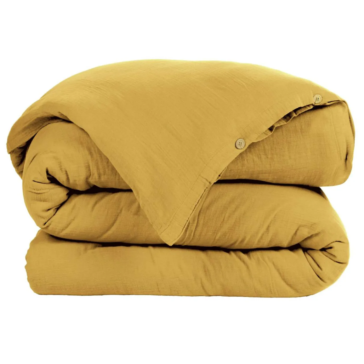 Housse De Couette|EMINZA Housse de couette gaze de coton (140 x 200 cm) Gaïa Jaune safran