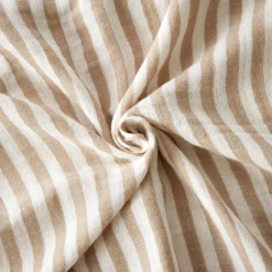 Housse De Couette|EMINZA Housse de couette gaze de coton (200 x 200 cm) Gaïa rayures Ficelle Rayure Ficelle