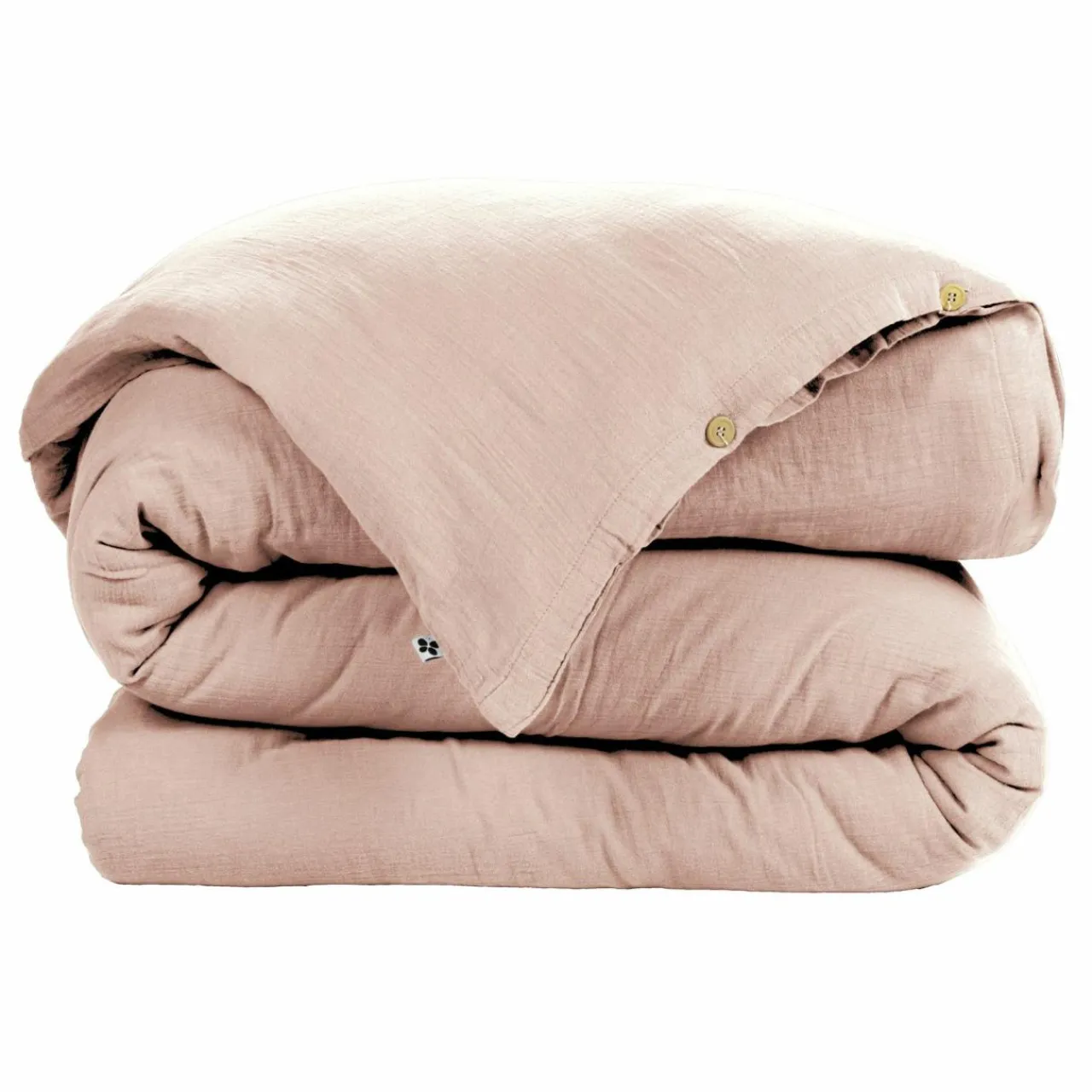 Housse De Couette|EMINZA Housse de couette gaze de coton (260 x 240 cm) Gaïa Rose poudré