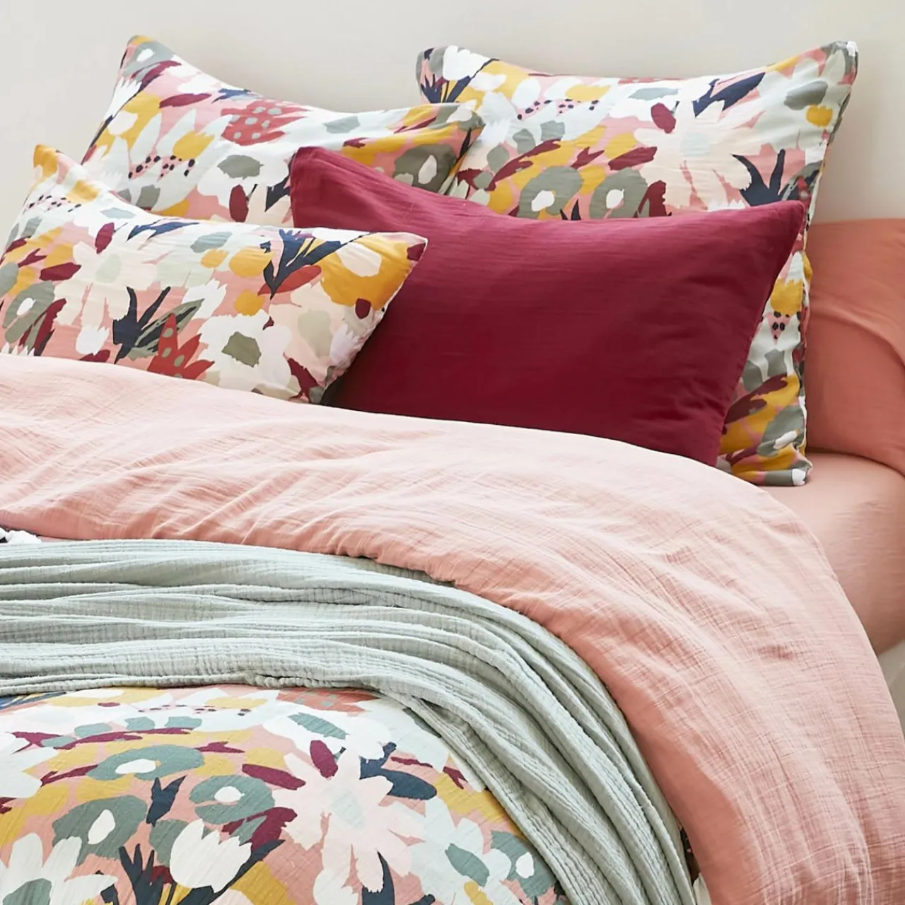 Housse De Couette|EMINZA Housse de couette gaze de coton (200 x 200 cm) Azel Multicolore