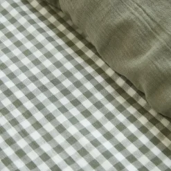 Housse De Couette|EMINZA Housse de couette gaze de coton (240 x 220 cm) Gaïa vichy Vert romarin