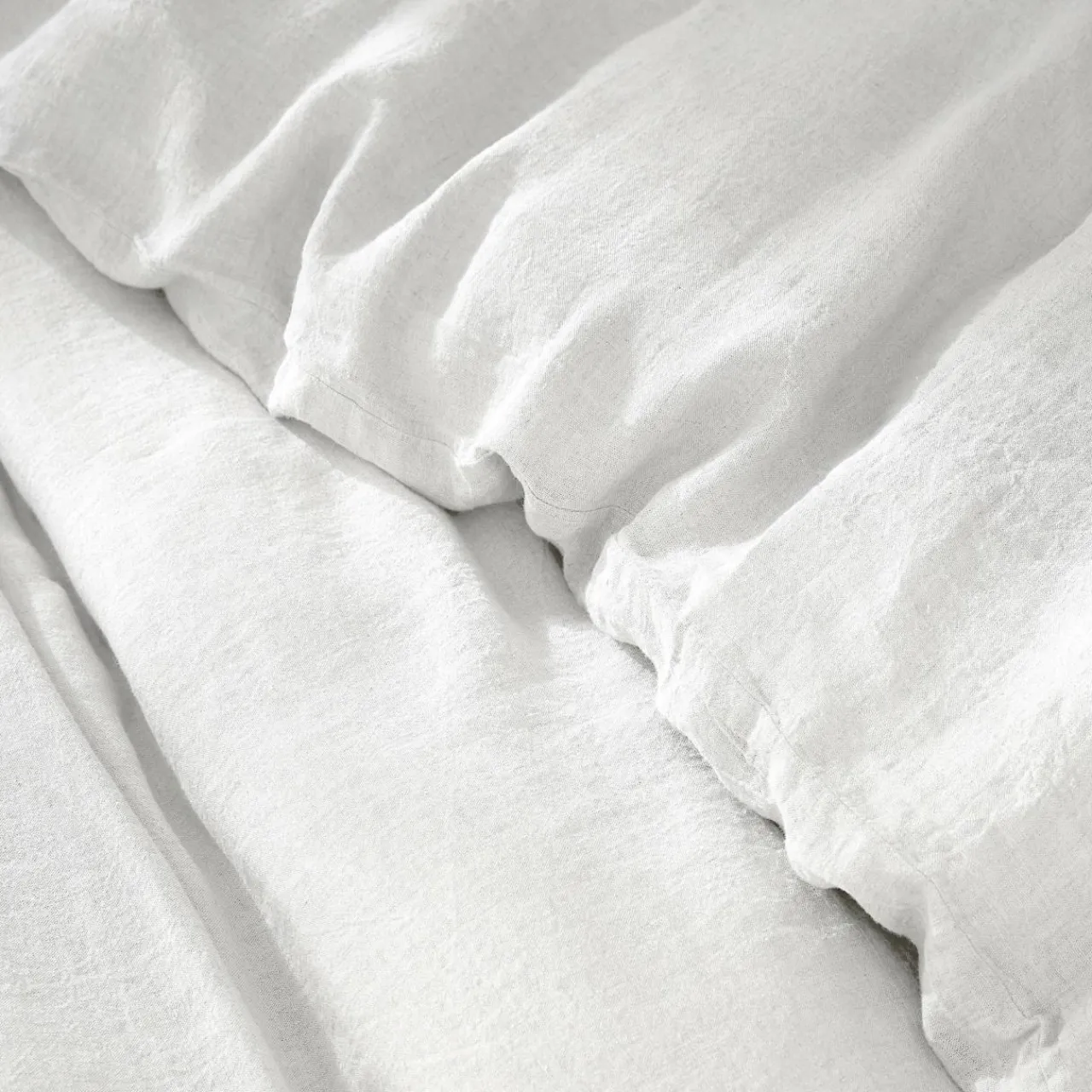 Housse De Couette|EMINZA Housse de couette lin lavé (240 x 220 cm) Louise he Blanc