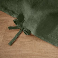 Housse De Couette|EMINZA Housse de couette lin lavé (260 x 240 cm) Louise Vert romarin