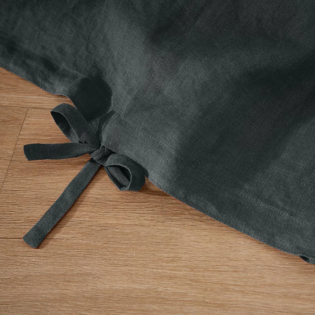 Housse De Couette|EMINZA Housse de couette lin lavé (240 x 220 cm) Louise Gris ardoise