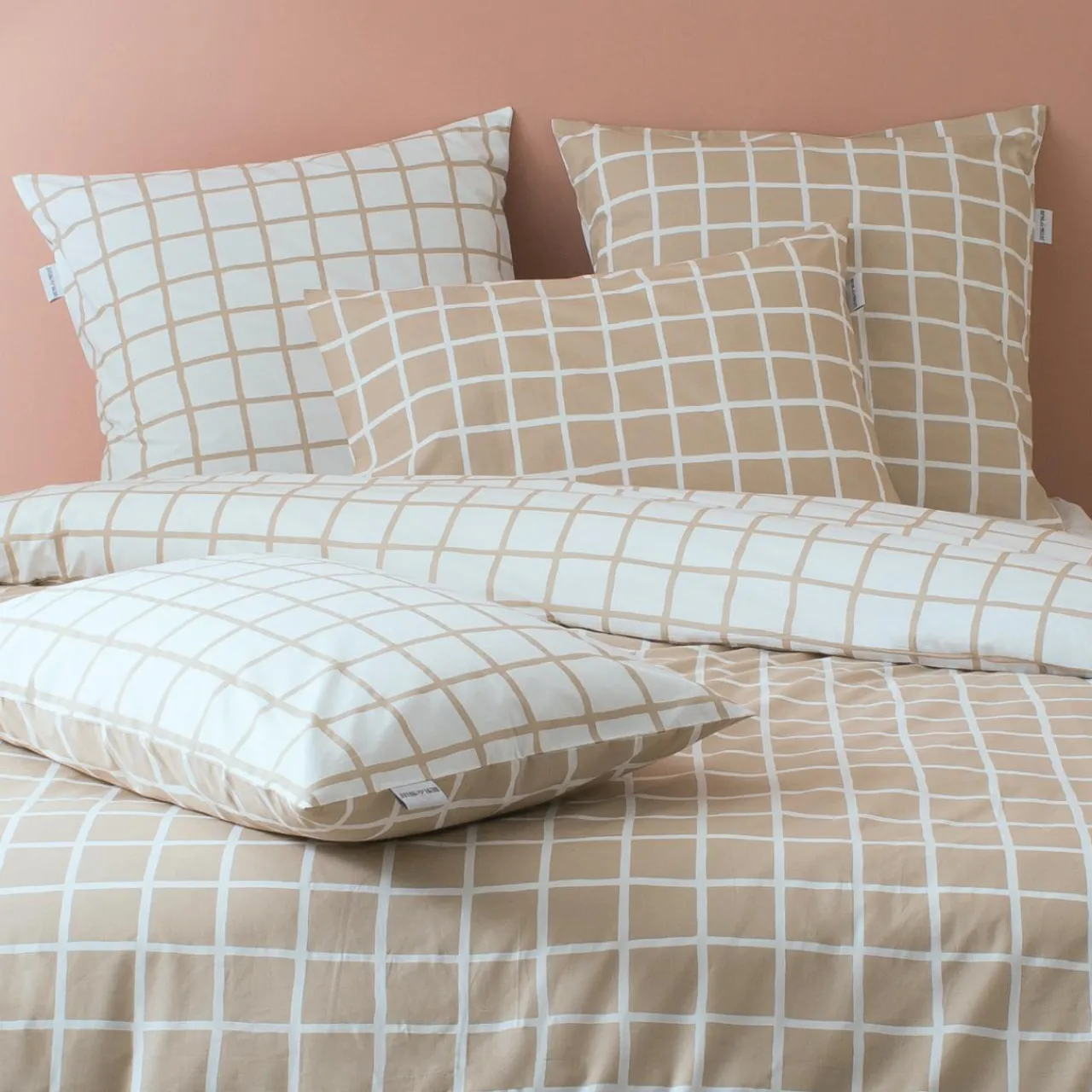 Housse De Couette|TRADILINGE Housse de couette percale de coton (260 x 240 cm) Max Beige