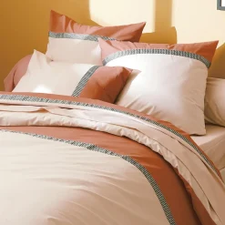 Housse De Couette|TRADILINGE Housse de couette percale de coton (200 x 200 cm) Macassar Cognac