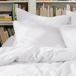 Housse De Couette|EMINZA Housse de couette percale de coton (200 x 200 cm) Cali he Blanc