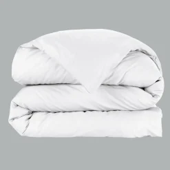 Housse De Couette|EMINZA Housse de couette percale de coton (200 x 200 cm) Cali he Blanc