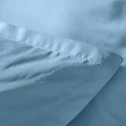 Housse De Couette|EMINZA Housse de couette percale de coton (240 x 220 cm) Cali Bleu Ciel