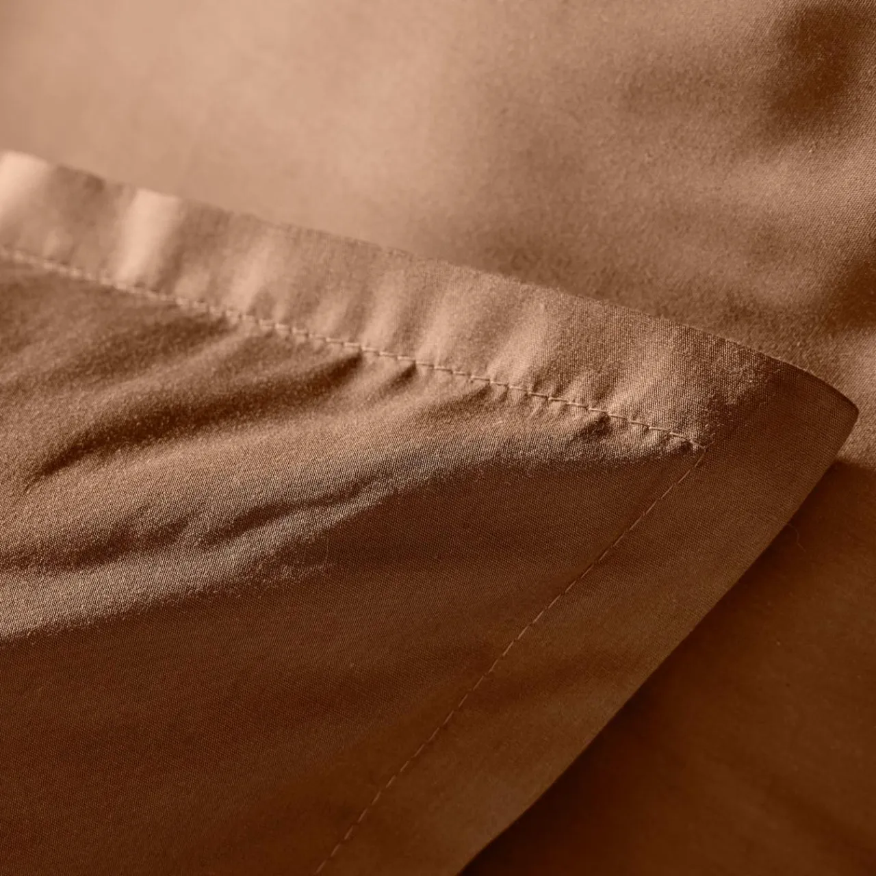 Housse De Couette|EMINZA Housse de couette percale de coton (280 x 240 cm) Cali Marron Chocolat
