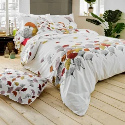 Housse De Couette|TRADI LINGE Housse de couette percale de coton (260 x 240 cm) Ginkgo Multicolore