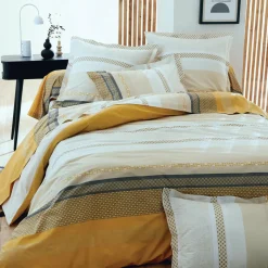 Housse De Couette|TRADILINGE Housse de couette percale de coton (260 x 240 cm) Marlow Jaune