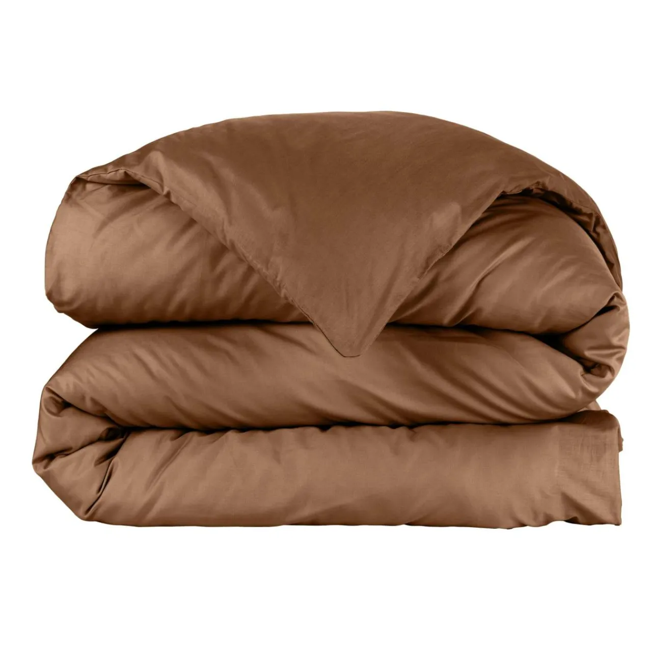 Housse De Couette|EMINZA Housse de couette percale de coton (240 x 220 cm) Cali Marron Chocolat