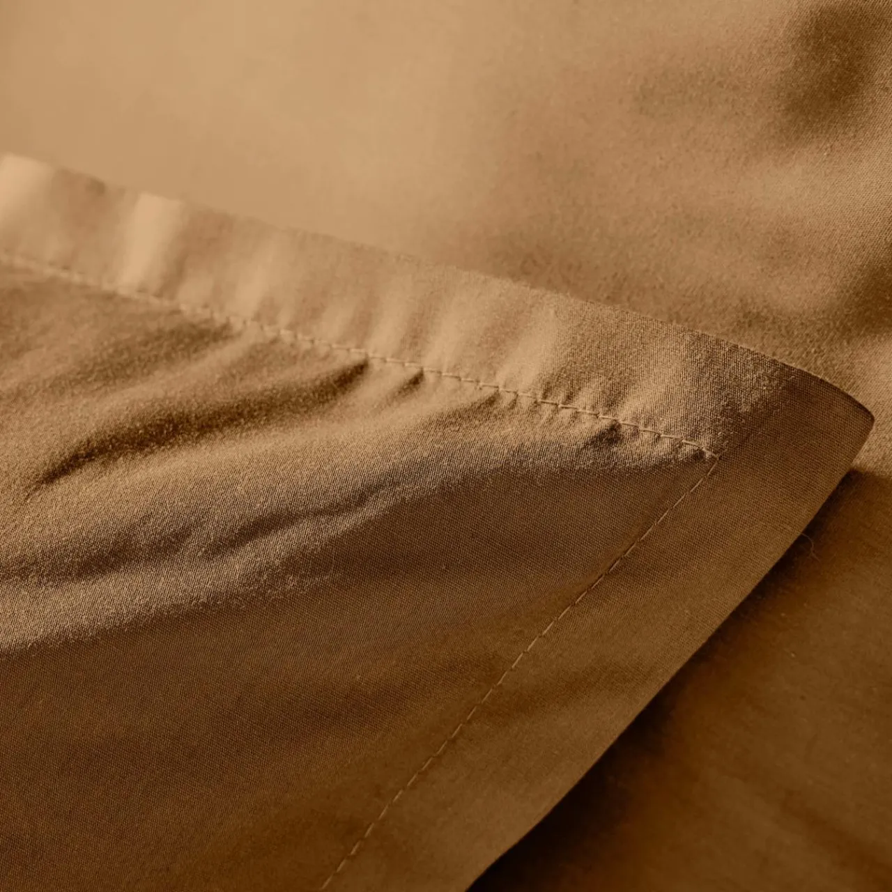 Housse De Couette|EMINZA Housse de couette percale de coton (260 x 240 cm) Cali Camel