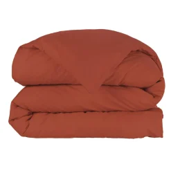 Housse De Couette|EMINZA Housse de couette percale de coton (140 x 200 cm) Cali Terracotta