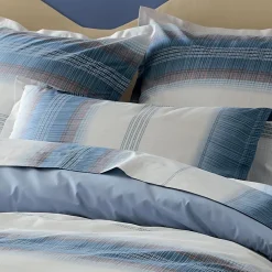 Housse De Couette|TRADI LINGE Housse de couette percale de coton (260 x 240 cm) Esteban e Bleu