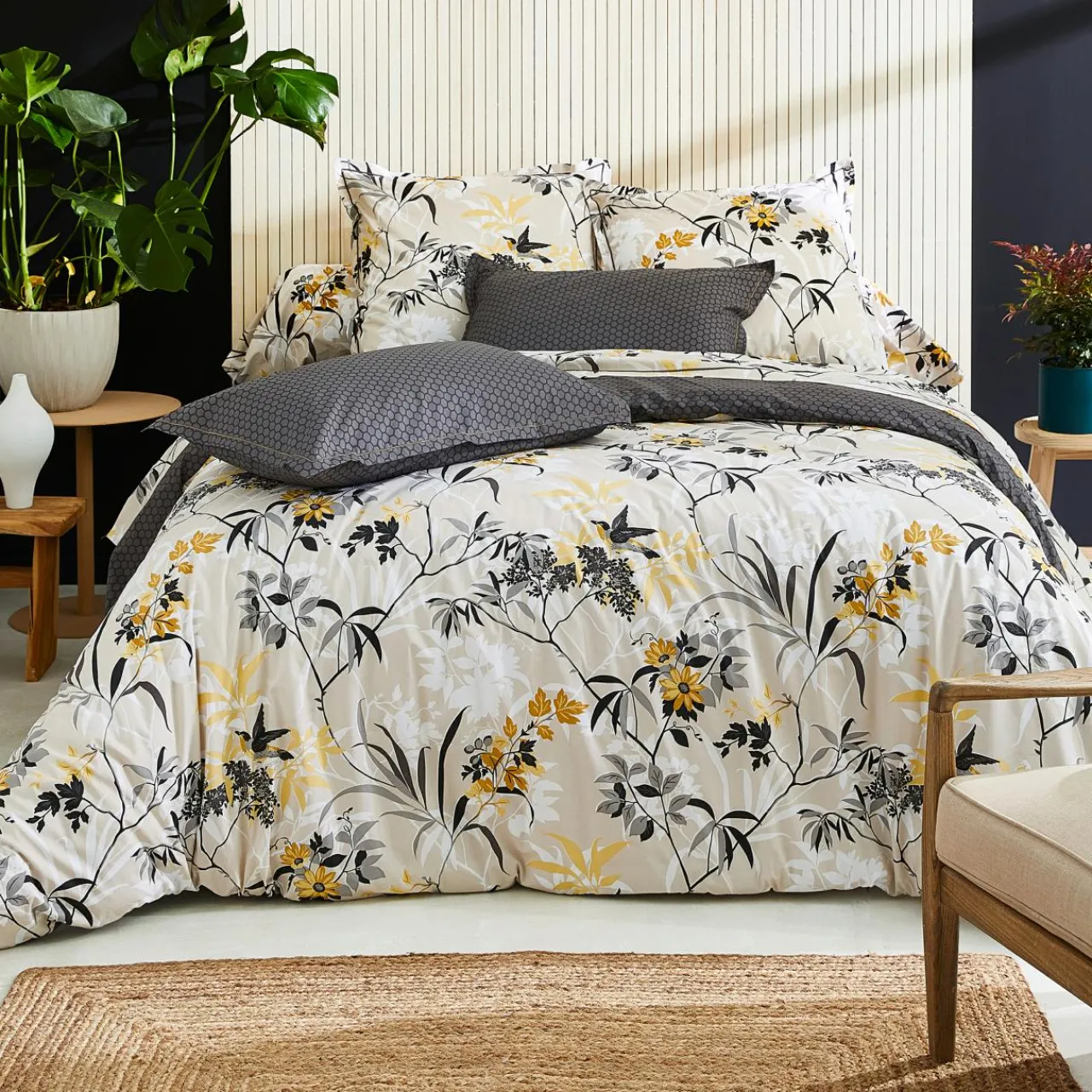 Housse De Couette|TRADILINGE Housse de couette percale de coton (260 x 240 cm) Asia Beige