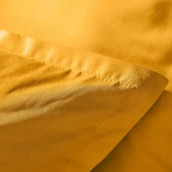 Housse De Couette|EMINZA Housse de couette percale de coton (200 x 200 cm) Cali Jaune moutarde