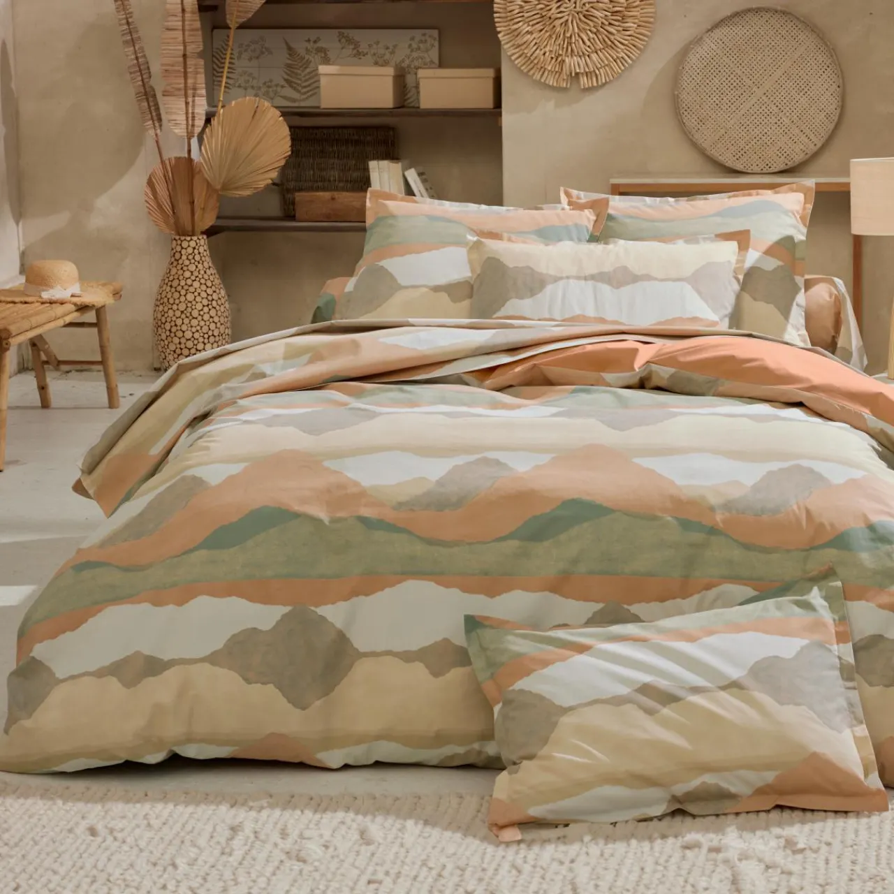 Housse De Couette|TRADI LINGE Housse de couette percale de coton (140 x 200 cm) Land Craie Beige