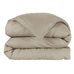 Housse De Couette|EMINZA Housse de couette percale de coton (240 x 220 cm) Cali Taupe