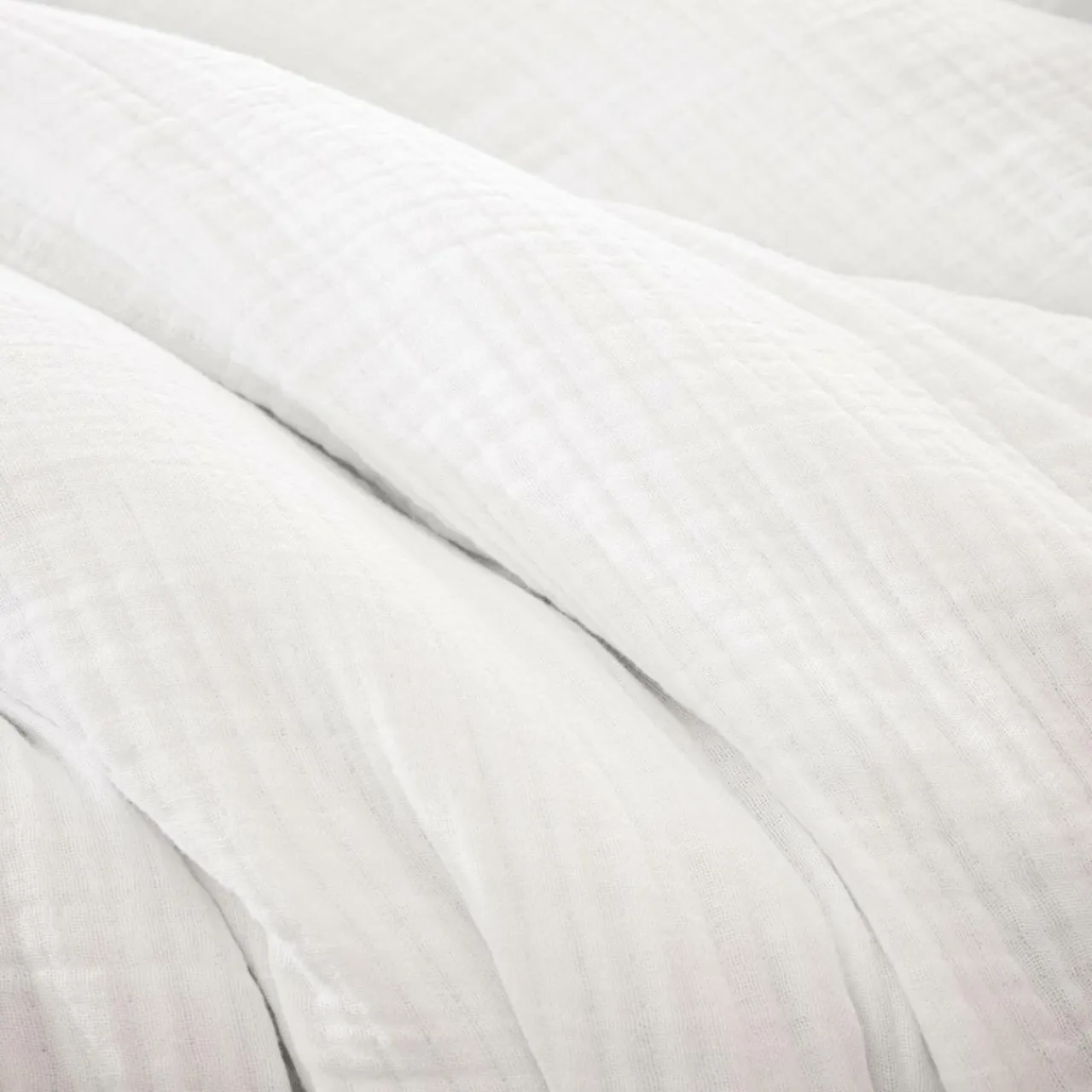 Housse De Couette|EMINZA Housse de couette quadruple gaze de coton (200 x 200 cm) Victoria x Gaïa chantilly Blanc