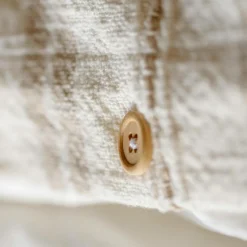 Housse De Couette|EMINZA Housse de couette réversible coton texturé et percale (240 x 220 cm) Alice Ficelle