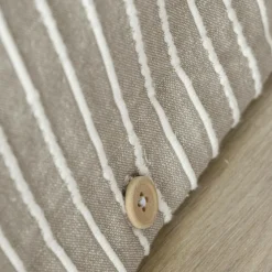 Housse De Couette|EMINZA Housse de couette réversible coton texturé et percale (200 x 200 cm) Alice Ecru