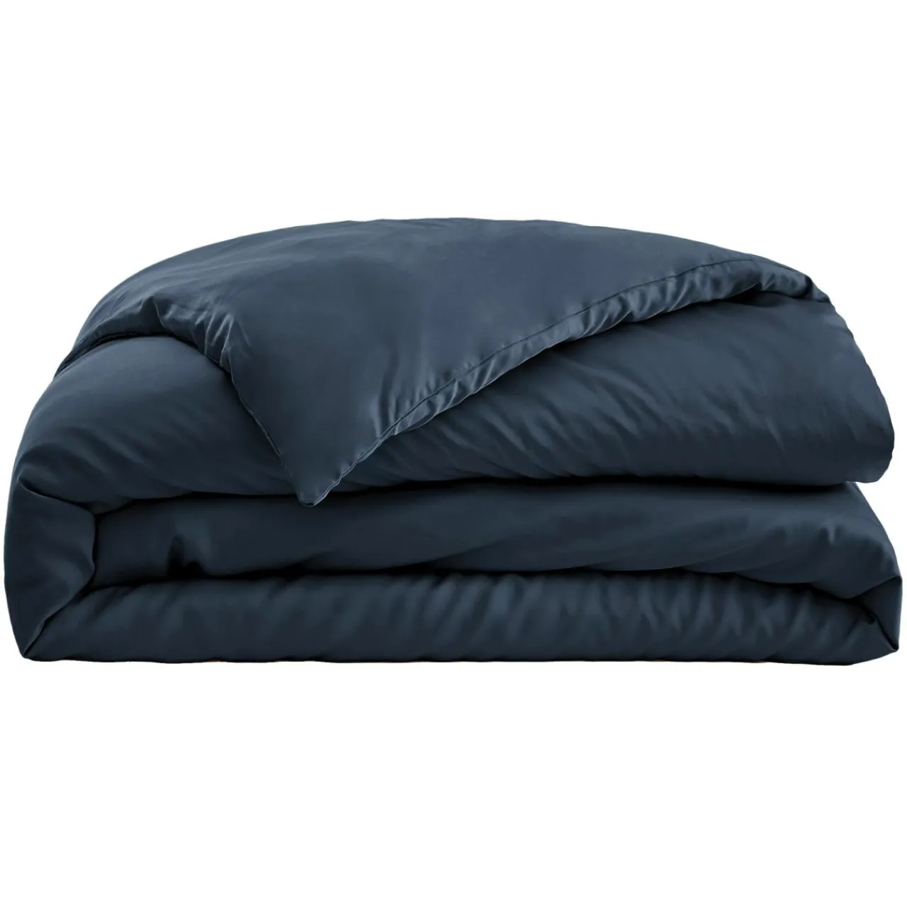 Housse De Couette|EMINZA Housse de couette satin de bambou (200 x 200 cm) Sienna Bleu nuit