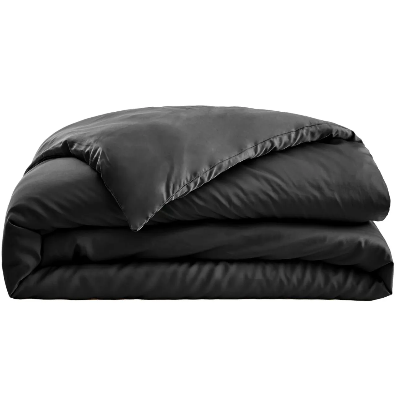 Housse De Couette|EMINZA Housse de couette satin de bambou (260 x 240 cm) Sienna Noir