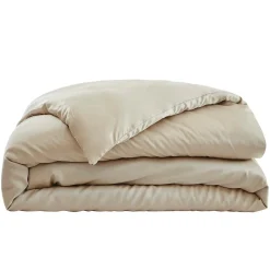 Housse De Couette|EMINZA Housse de couette satin de bambou (200 x 200 cm) Sienna Beige