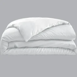 Housse De Couette|EMINZA Housse de couette satin de bambou (260 x 240 cm) Sienna chantilly Blanc