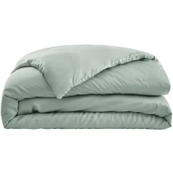 Housse De Couette|EMINZA Housse de couette satin de bambou (280 x 240 cm) Sienna Vert Eucalyptus