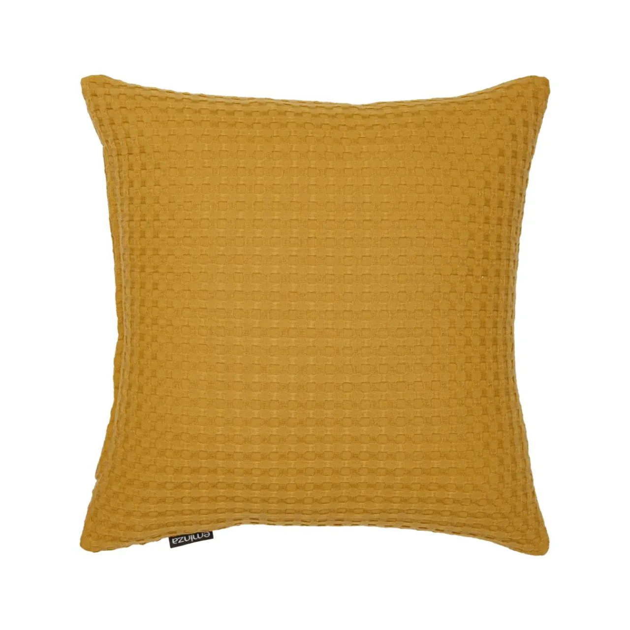 Coussin Et Housse|EMINZA Housse de coussin carrée coton nid d'abeille (40 x 40 cm) Maya Jaune safran