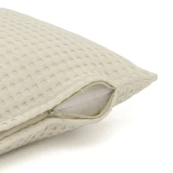 Coussin Et Housse|EMINZA Housse de coussin carrée coton nid d'abeille (40 x 40 cm) Maya pampa Beige