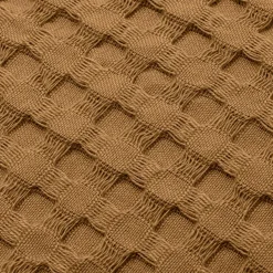 Coussin Et Housse|EMINZA Housse de coussin carrée coton nid d'abeille (40 x 40 cm) Maya Camel