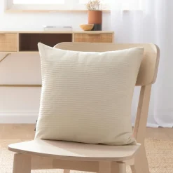 Coussin Et Housse|EMINZA Housse de coussin carrée coton tissé (40 x 40 cm) Léa pampa Beige