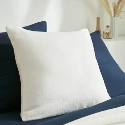 Coussin Et Housse|EMINZA Housse de coussin carrée flanelle (60 x 60 cm) Didou Ivoire