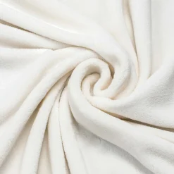 Coussin Et Housse|EMINZA Housse de coussin carrée flanelle (45 x 45 cm) Didou Ivoire