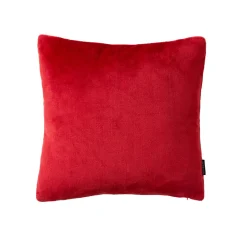 Coussin Et Housse|EMINZA Housse de coussin carrée flanelle (45 x 45 cm) Didou Rouge