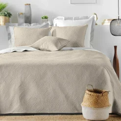 Coussin Et Housse|DOUCEUR D'INTERIEUR Housse de coussin carrée microfibre (40 x 40 cm) Romane Taupe