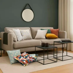 Coussin Et Housse|douceur d'intu017drieur Housse de coussin carrée velours chenille en relief (40 x 40 cm) Leo Ecru