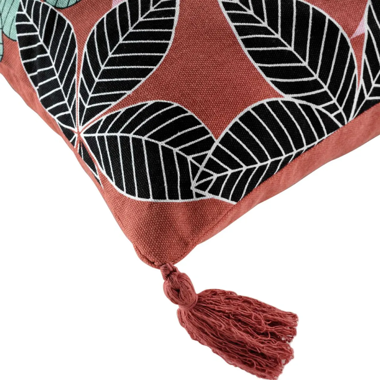 Coussin Et Housse|DOUCEUR D'INTERIEUR Housse de coussin coton pompons (40 x 40 cm) Wallis Rose